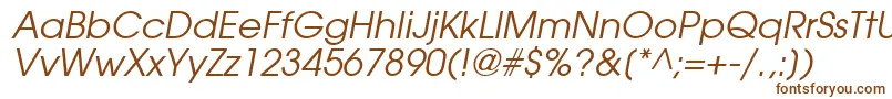 TrendexSsiItalic-fontti – ruskeat fontit valkoisella taustalla