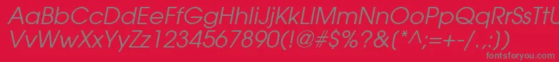 フォントTrendexSsiItalic – 赤い背景に灰色の文字