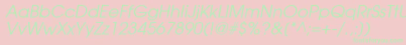 TrendexSsiItalic-fontti – vihreät fontit vaaleanpunaisella taustalla