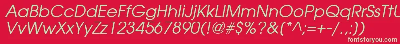フォントTrendexSsiItalic – 赤い背景に緑の文字