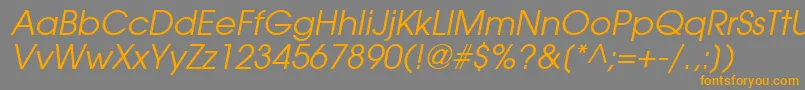 TrendexSsiItalic-Schriftart – Orangefarbene Schriften auf grauem Hintergrund