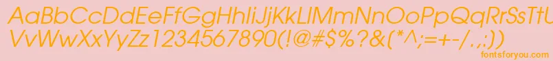 フォントTrendexSsiItalic – オレンジの文字がピンクの背景にあります。