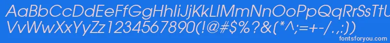 フォントTrendexSsiItalic – ピンクの文字、青い背景