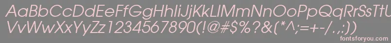 フォントTrendexSsiItalic – 灰色の背景にピンクのフォント