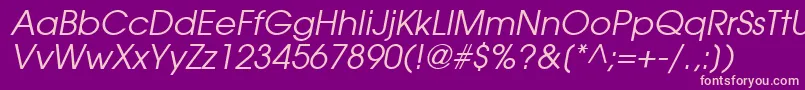 フォントTrendexSsiItalic – 紫の背景にピンクのフォント