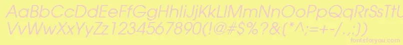 TrendexSsiItalic-fontti – vaaleanpunaiset fontit keltaisella taustalla