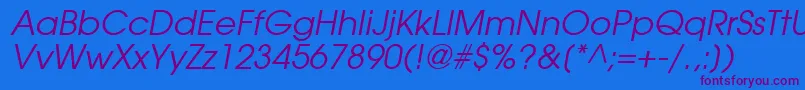 TrendexSsiItalic Font – Purple Fonts on Blue Background