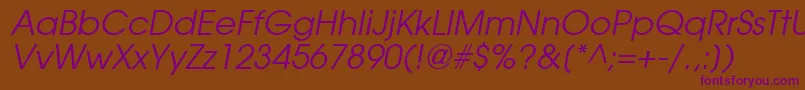 TrendexSsiItalic-Schriftart – Violette Schriften auf braunem Hintergrund