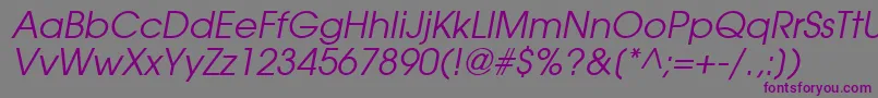 TrendexSsiItalic-Schriftart – Violette Schriften auf grauem Hintergrund