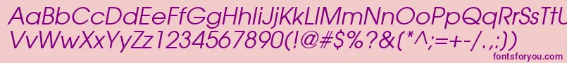 TrendexSsiItalic-fontti – violetit fontit vaaleanpunaisella taustalla