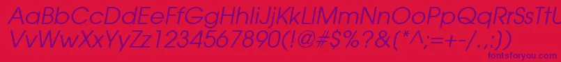 Czcionka TrendexSsiItalic – fioletowe czcionki na czerwonym tle
