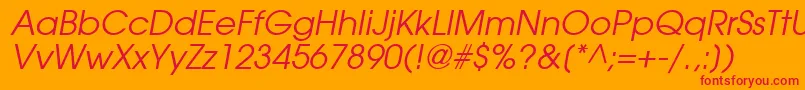 TrendexSsiItalic-Schriftart – Rote Schriften auf orangefarbenem Hintergrund