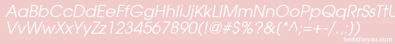 TrendexSsiItalic-Schriftart – Weiße Schriften auf rosa Hintergrund