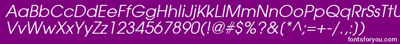フォントTrendexSsiItalic – 紫の背景に白い文字