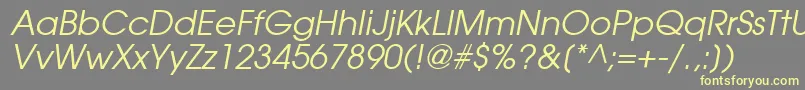 TrendexSsiItalic-fontti – keltaiset fontit harmaalla taustalla