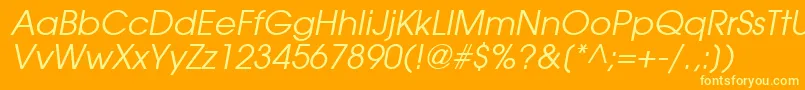 Шрифт TrendexSsiItalic – жёлтые шрифты на оранжевом фоне