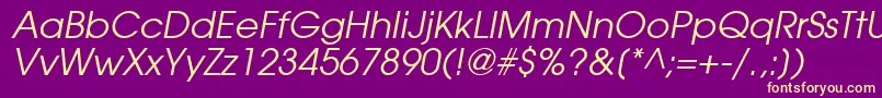 Шрифт TrendexSsiItalic – жёлтые шрифты на фиолетовом фоне