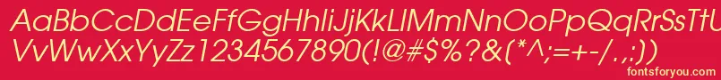 フォントTrendexSsiItalic – 黄色の文字、赤い背景