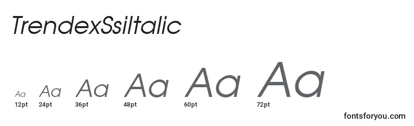 TrendexSsiItalic Font Sizes