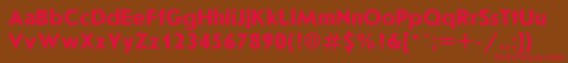 フォントJournalsansBold – 赤い文字が茶色の背景にあります。