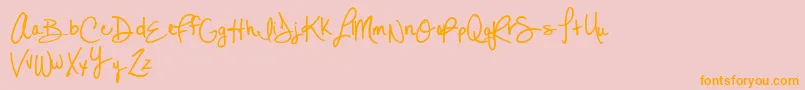 MtfLexi-Schriftart – Orangefarbene Schriften auf rosa Hintergrund