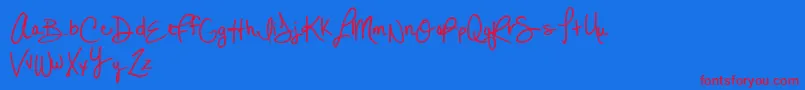 MtfLexi Font – Red Fonts on Blue Background