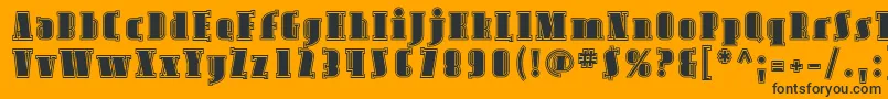 AvondaleInline Font – Black Fonts on Orange Background