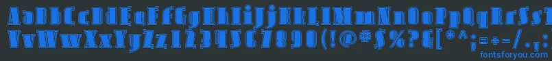 AvondaleInline Font – Blue Fonts on Black Background