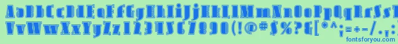 AvondaleInline Font – Blue Fonts on Green Background