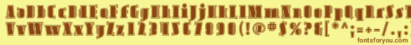 AvondaleInline Font – Brown Fonts on Yellow Background