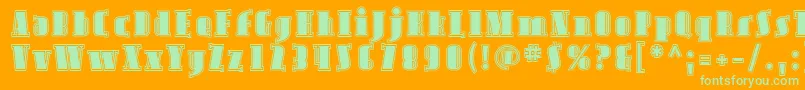 AvondaleInline Font – Green Fonts on Orange Background