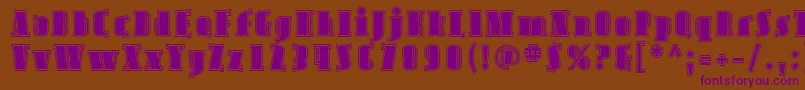 AvondaleInline-Schriftart – Violette Schriften auf braunem Hintergrund