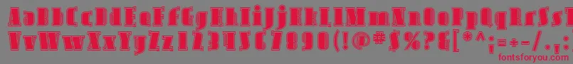 AvondaleInline-Schriftart – Rote Schriften auf grauem Hintergrund