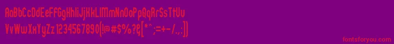 ZillahModernNarrow-Schriftart – Rote Schriften auf violettem Hintergrund