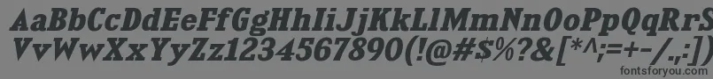 フォントKingsbridgeExBdIt – 黒い文字の灰色の背景