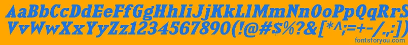 KingsbridgeExBdIt Font – Blue Fonts on Orange Background