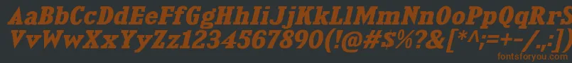 Шрифт KingsbridgeExBdIt – коричневые шрифты на чёрном фоне