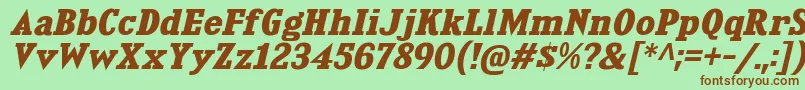 KingsbridgeExBdIt Font – Brown Fonts on Green Background