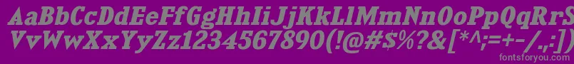 フォントKingsbridgeExBdIt – 紫の背景に灰色の文字