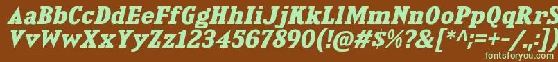 KingsbridgeExBdIt Font – Green Fonts on Brown Background