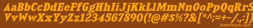 KingsbridgeExBdIt Font – Orange Fonts on Brown Background