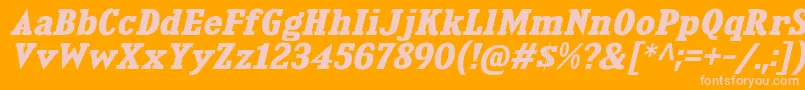 KingsbridgeExBdIt Font – Pink Fonts on Orange Background