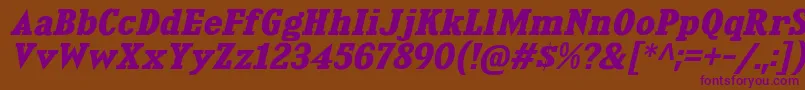 KingsbridgeExBdIt Font – Purple Fonts on Brown Background