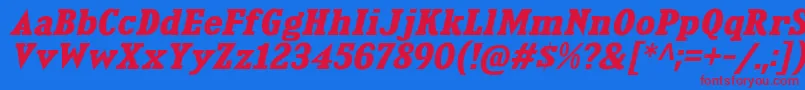 KingsbridgeExBdIt Font – Red Fonts on Blue Background