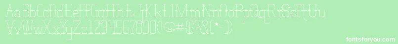 VloderstoneLiteBeta1-Schriftart – Weiße Schriften auf grünem Hintergrund