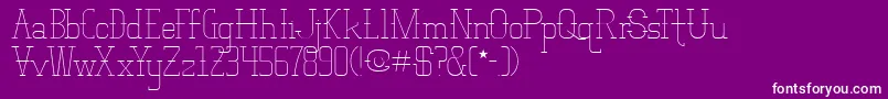 VloderstoneLiteBeta1-Schriftart – Weiße Schriften auf violettem Hintergrund