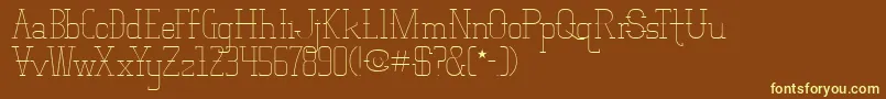 VloderstoneLiteBeta1 Font – Yellow Fonts on Brown Background