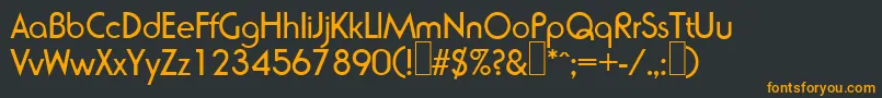 フォントR791DecoRegular – 黒い背景にオレンジの文字
