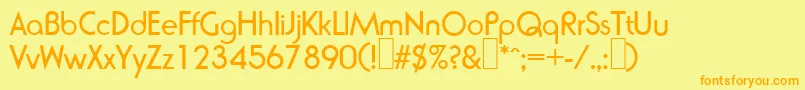 R791DecoRegular Font – Orange Fonts on Yellow Background