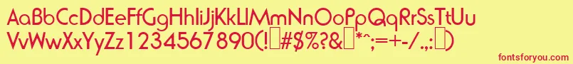 R791DecoRegular Font – Red Fonts on Yellow Background